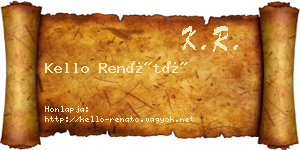 Kello Renátó névjegykártya